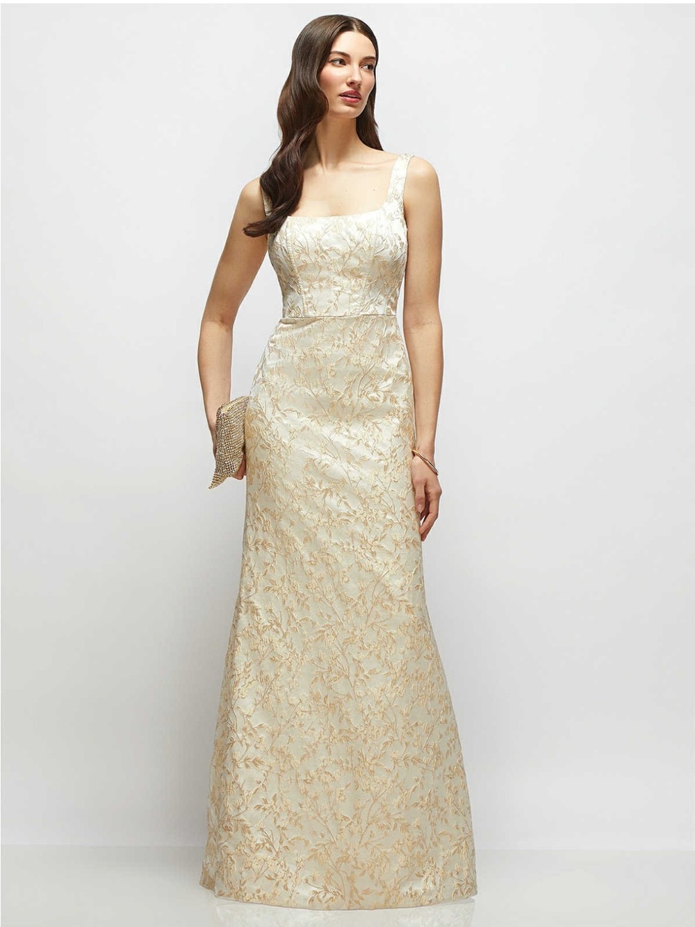 ALFRED SUNG Ivory and Gold Floral Brocade A-Line Wedding Dress- NWT - Picture 8 of 10